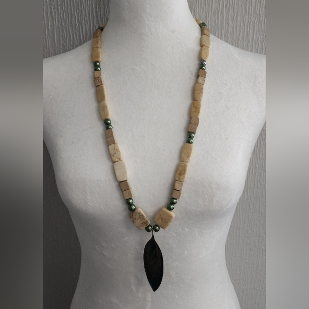 Yellow Jasper Beaded Necklace & Earring Set - Picture 2 of 4